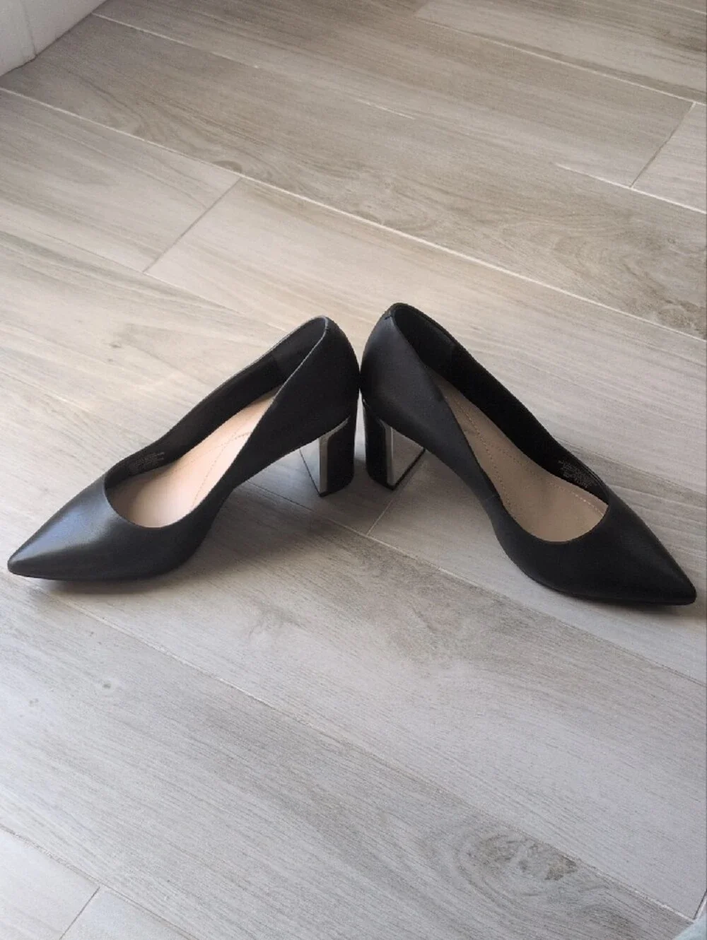 Alfani: Stepnflex, Pointed Black Block Heel Pumps
